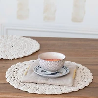 Hello Honey® Blue & Gray Hand-Embroidered Cotton Slub Pot Holders Set