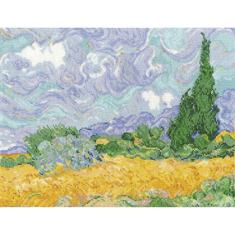 DMC® Van Gogh's A Wheatfield Counted Cross Stitch Kit
