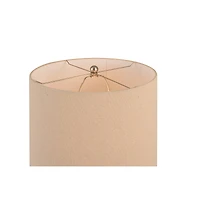 Hello Honey® Silver Faux Bois Stoneware Table Lamp with Linen Shade