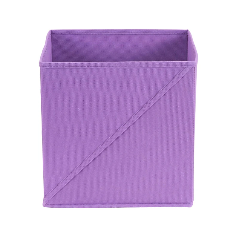 Household Essentials 11" Purple Storage Cubes with Diagonal Lip Handles, 6ct.