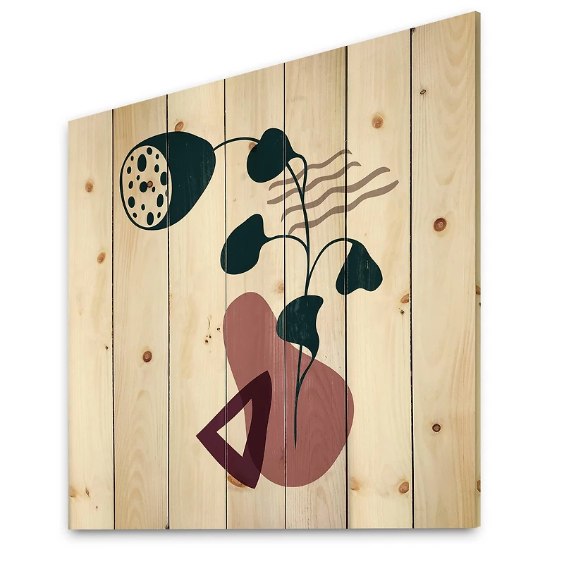 Designart - Elementary Shapes With Abstract Flowers Plants V