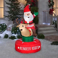 6.5ft. Animated Airblown® Inflatable Christmas Santa & Reindeer Rodeo Scene