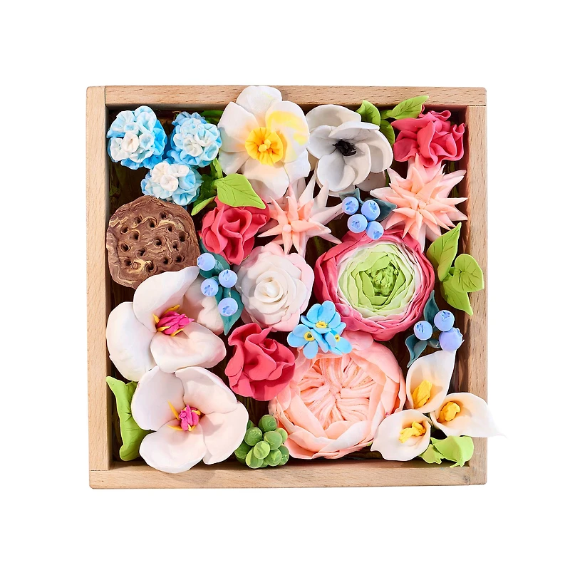 OKTO DIY Wood & Craft Romance Flowers Clay Kit