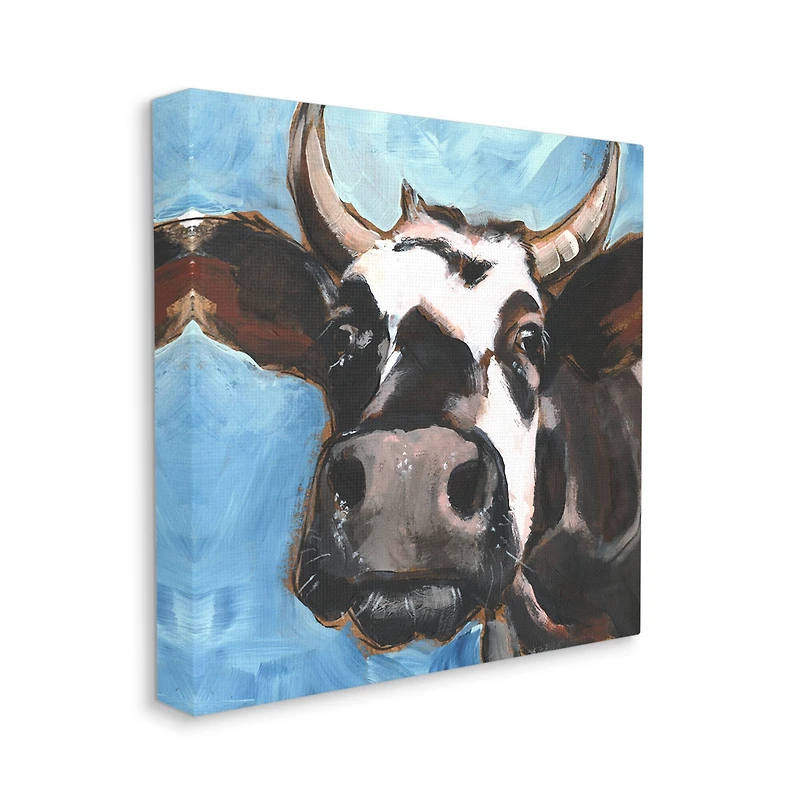 Stupell Industries Farm Cattle Close Up Countryside Animal Portrait Canvas Wall Art