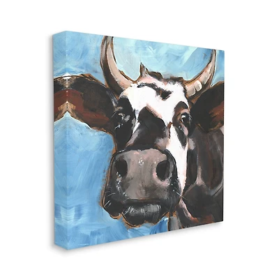 Stupell Industries Farm Cattle Close Up Countryside Animal Portrait Canvas Wall Art