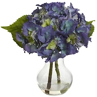 13" Blooming Hydrangea Arrangement In Vase