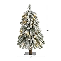 2ft. Pre-Lit Grand Alpine Artificial Christmas Tree, Clear LED Lights