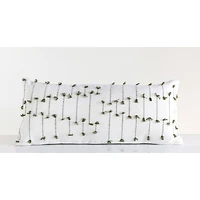 Hello Honey® Green & White Handwoven Lumbar Pillow with Tassels