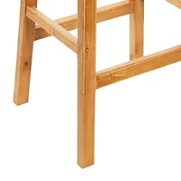 Brown Wood Rustic Bar Stool 30" x 18" x 11"