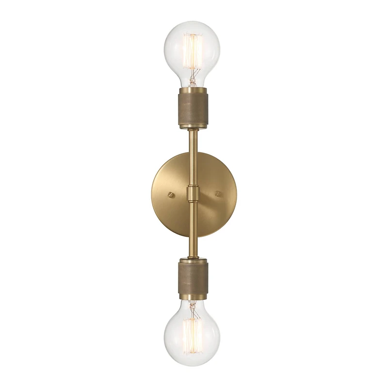 Hello Honey® Maxim 19" Gold Modern Minimalist Metal Exposed 2-Bulb Wall Sconce