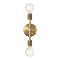 Hello Honey® Maxim 19" Gold Modern Minimalist Metal Exposed 2-Bulb Wall Sconce
