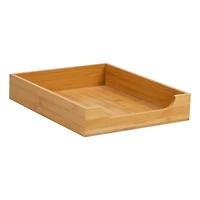 Mind Reader Paper Tray, Desktop Organizer, File Storage, Modern, Office, Bamboo, Brown