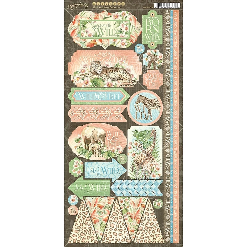 Graphic 45® Wild & Free Collection Cardstock Stickers