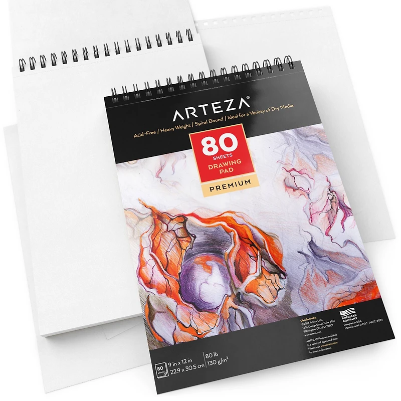 Arteza® 9" x 12" Spiral Drawing Pads, 2ct.