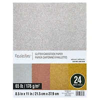 Glitter Metallic Cardstock Paper by Recollections™, 8.5" x 11"