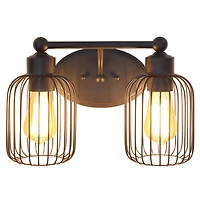 Lalia Home Ironhouse 2 Light Industrial Cage Vanity