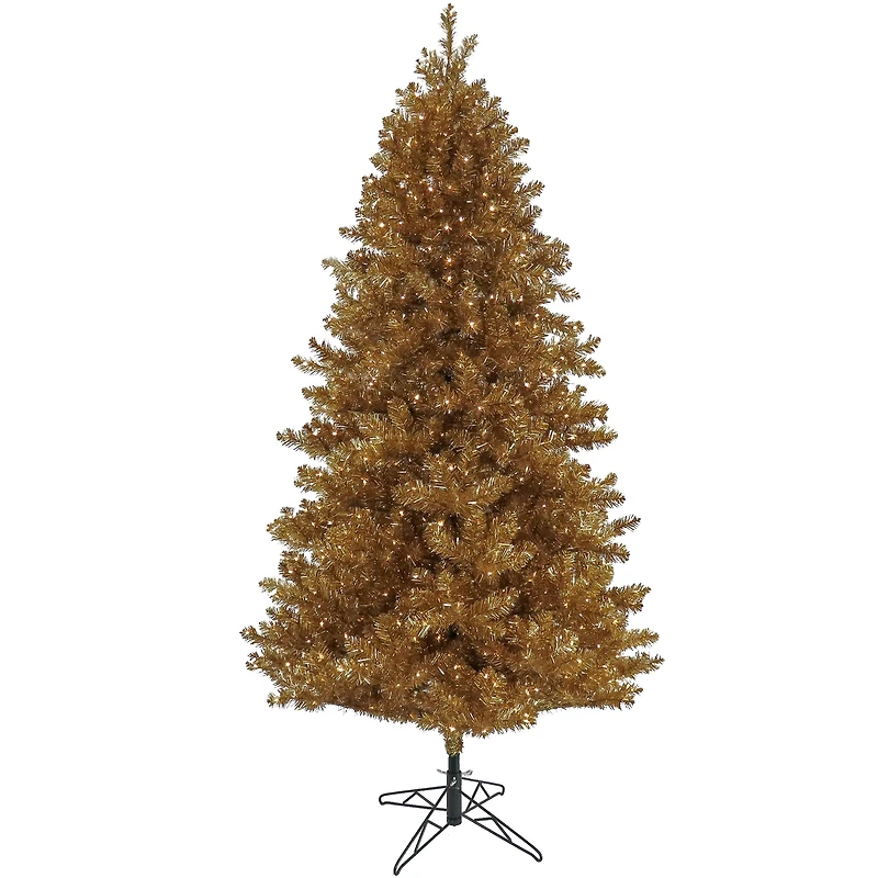 7.5ft. Pre-Lit True Gold Metallic Artificial Christmas Tree, Clear LED Infinity Lights®