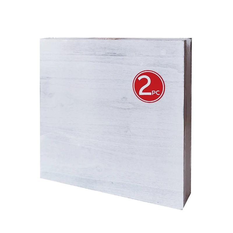 10" x 10" Whitewashed Wood Square Plaques by Make Market®, 2ct.
