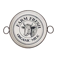 Glitzhome® Farmhouse Enamel Metal Serving Table