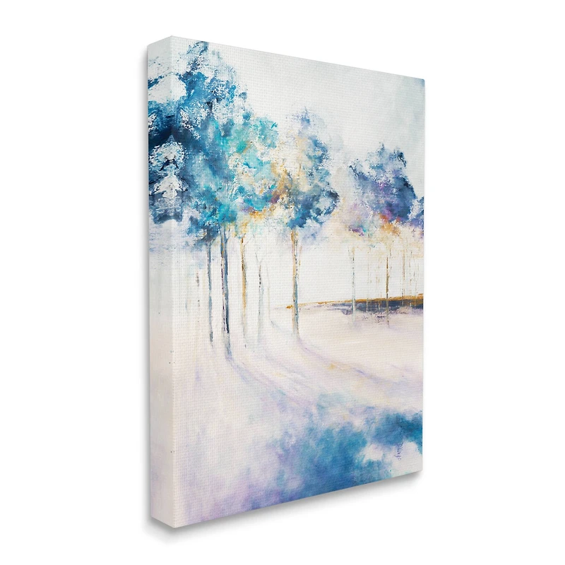 Stupell Industries Abstract Blue Tree Shadows in Forest Landscape Canvas Wall Art