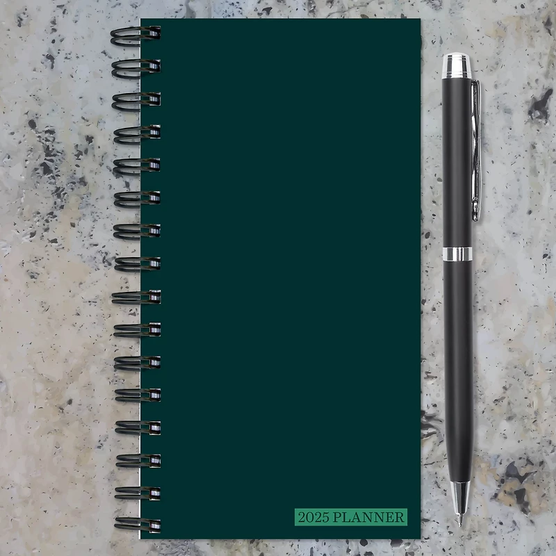 TF Publishing 2025 Deep Jade Small Weekly Monthly Spiral Planner