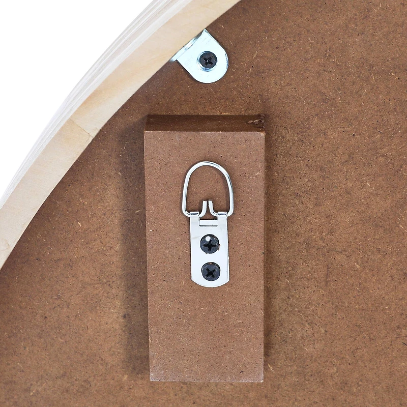 Hello Honey® 29" Round Natural Wood and Metal Wall Clock