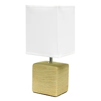 Simple Designs Stone Table Lamp with White Shade