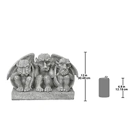 Design Toscano 12" See, Hear, Speak No Evil Gargoyle Trio Statue