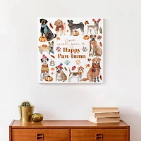Happy Paw-tumn 16" x 16" Canvas Wall Art