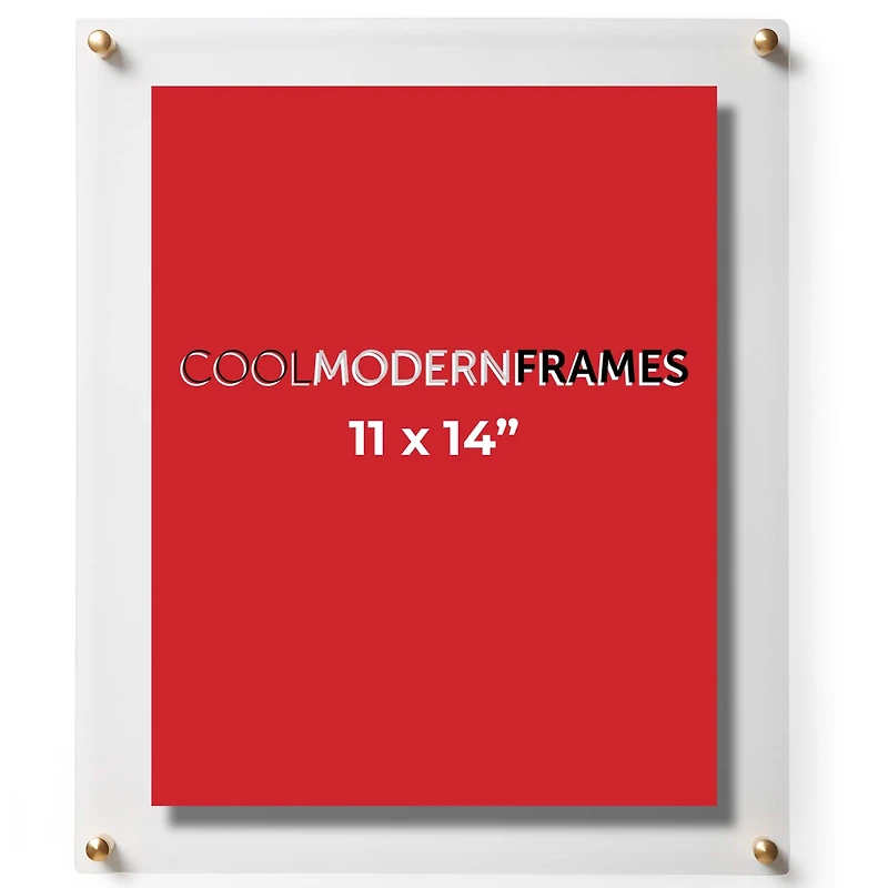 Cool Modern Frames 2 Pack Clear Acrylic Float Frame with Gold Hardware
