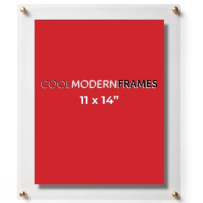 Cool Modern Frames 2 Pack Clear Acrylic Float Frame with Gold Hardware