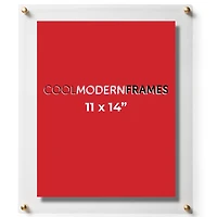 Cool Modern Frames 2 Pack Clear Acrylic Float Frame with Gold Hardware