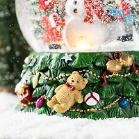 Glitzhome® 150mm Christmas Resin Lighted Musical Snowflakes Snowman Waterglobe