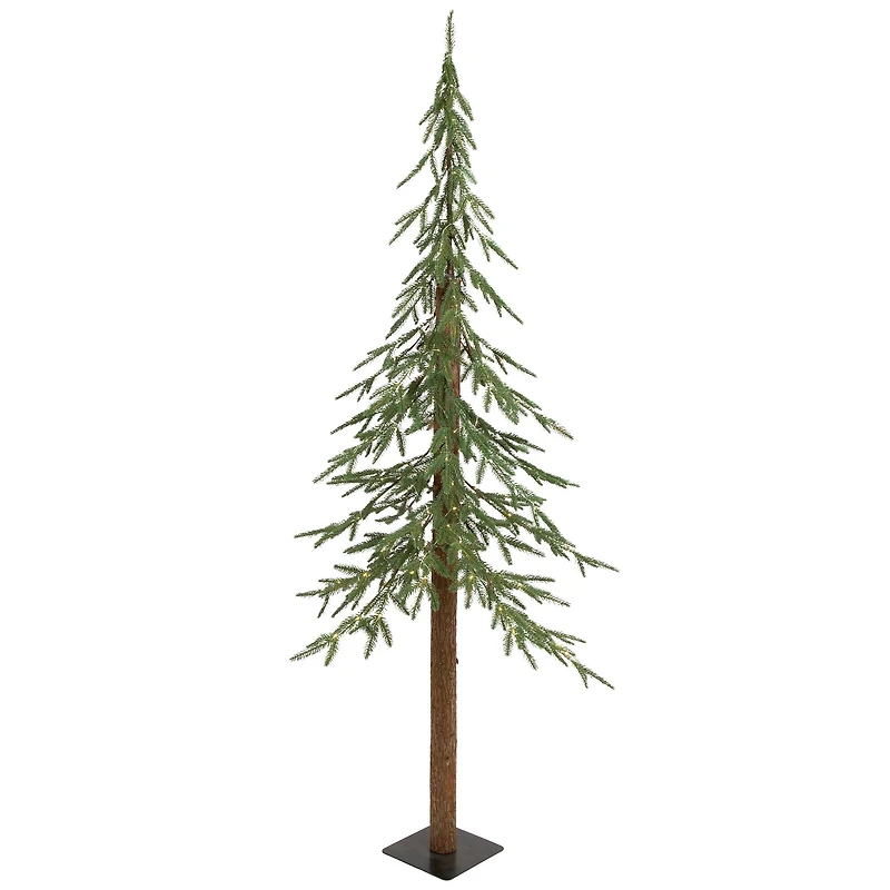 6ft. Pre-Lit Medium Alpine Artificial Christmas Tree, Clear LED Lights
