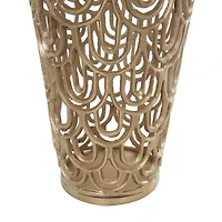 35" Gold Art Deco Arches Aluminum Vase