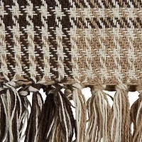 DII® Dark Brown & Stone Houndstooth Plaid Throw