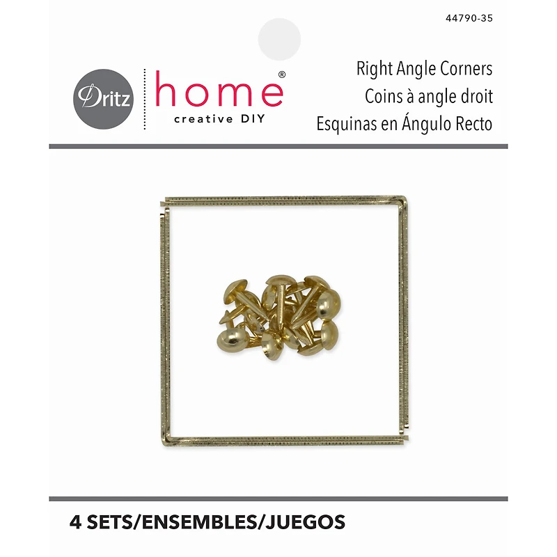 Dritz Home® Small Brass Campaign Smooth Right Angle Corners, 4ct.
