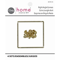 Dritz Home® Small Brass Campaign Smooth Right Angle Corners, 4ct.