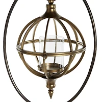 Bronze Iron Modern Candle Holder Lantern, 66" x 16" x 11"