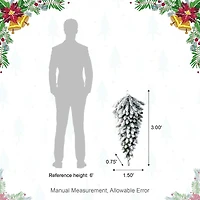 Glitzhome® 36" Pre-Lit Flocked Christmas Teardrop with LED Lights and Timer