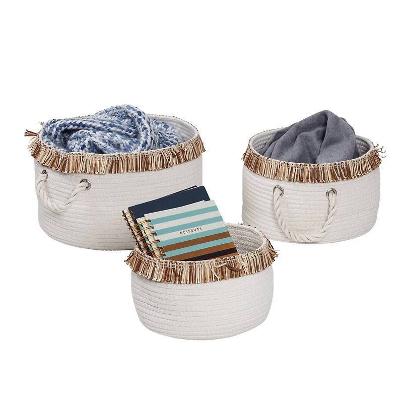 Honey Can Do Nesting Cotton Rope Basket Set