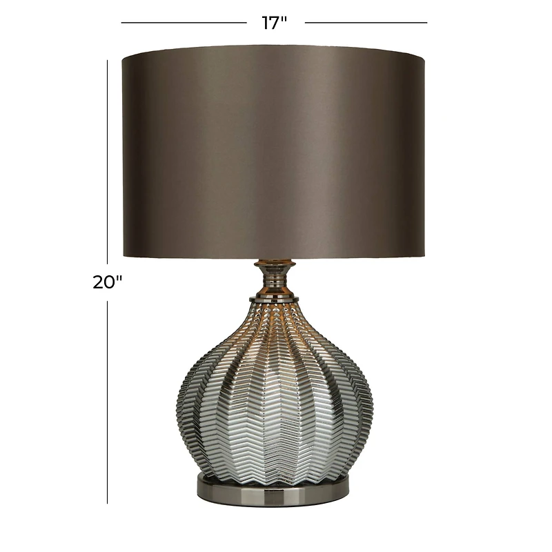 Black Polyester Transitional Table Lamp, 20" x 17" x 14"
