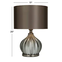 Black Polyester Transitional Table Lamp, 20" x 17" x 14"