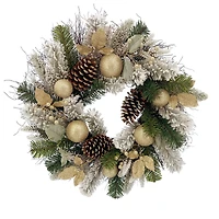 24" Gold Ornament & Pine Wreath by Ashland®