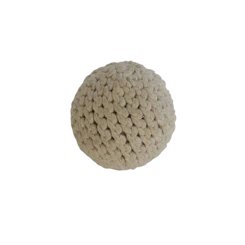 4" Natural Brown Rope Orb Accent Set