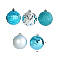 40ct. 3" Blue & Silver Shatterproof Ball Ornaments