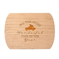 It's the Most Wonderful Time of the Year 8" x 11" Redwood Oval Cutting Board