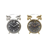 7" Gold Stainless Steel & Aluminum Contemporary Clock Set