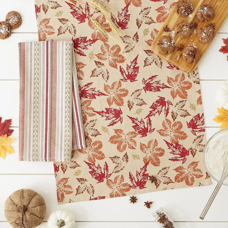 DII® Rustic Leaves Dishtowel Set