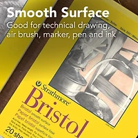 Strathmore Bristol Paper Pad, 300 Series, Tape-Bound, 20 Sheets, Smooth